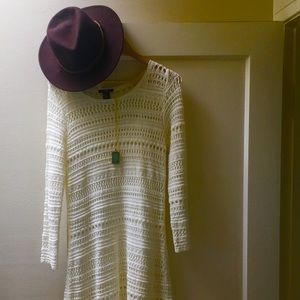 Crochet BoHo Dress in Ivory